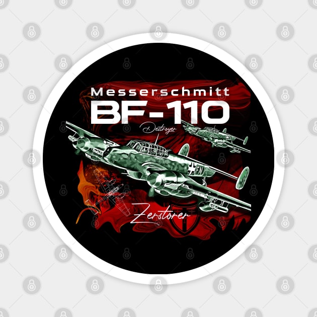 Messerschmitt BF-110 Luftwxaffe War plane Magnet by aeroloversclothing